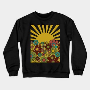 Sunshine Retro Garden Vintage 60s 70s Aesthetic Flowers and Sun Crewneck Sweatshirt
